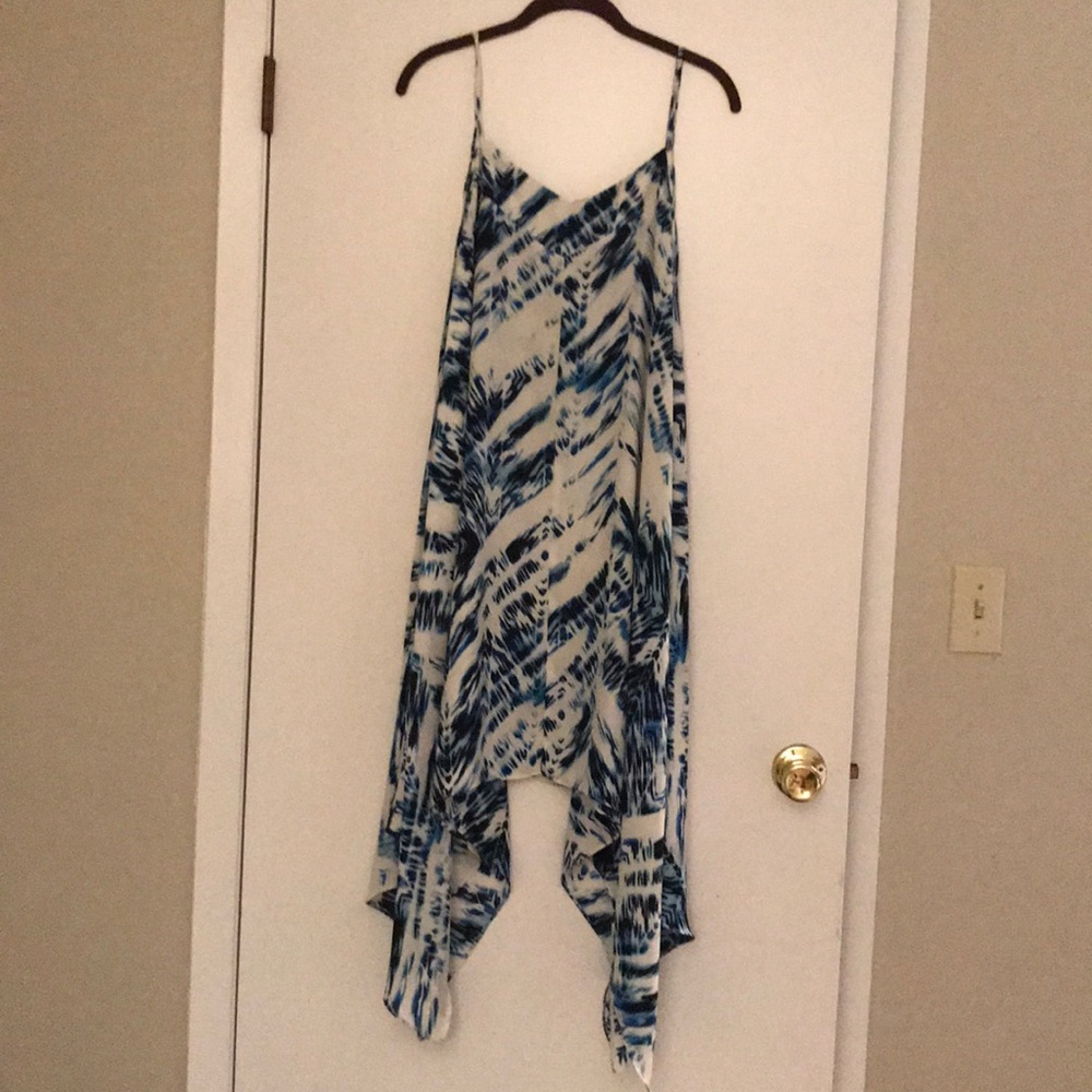 Aqua blue and white multi dress